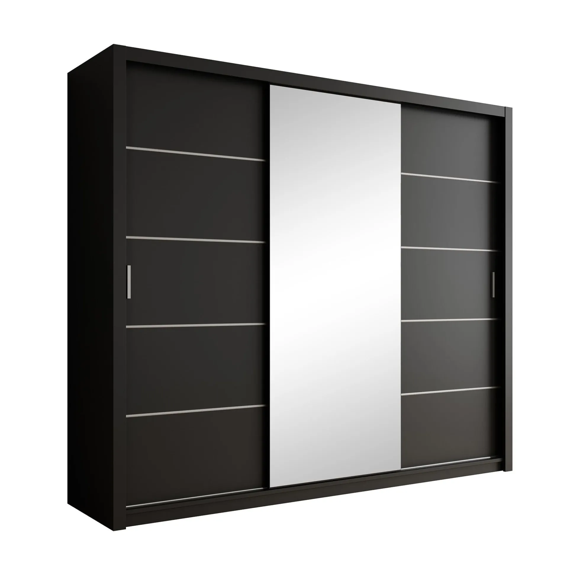 Blake - Kledingkast met schuifdeuren - Zwart - 250x62x215 cm