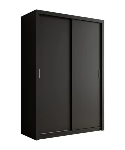 Blake - Kledingkast met schuifdeuren - Zwart - 150x62x215 cm