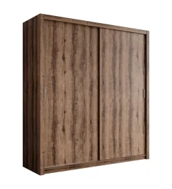 Blake - Kledingkast met schuifdeuren - Donker eiken - 200x62x215 cm