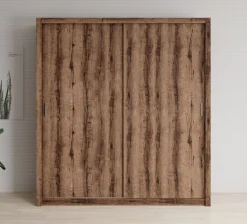 Blake - Kledingkast met schuifdeuren - Donker eiken - 200x62x215 cm