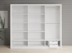 Blake - Kledingkast met schuifdeuren - Wit - 250x62x215 cm