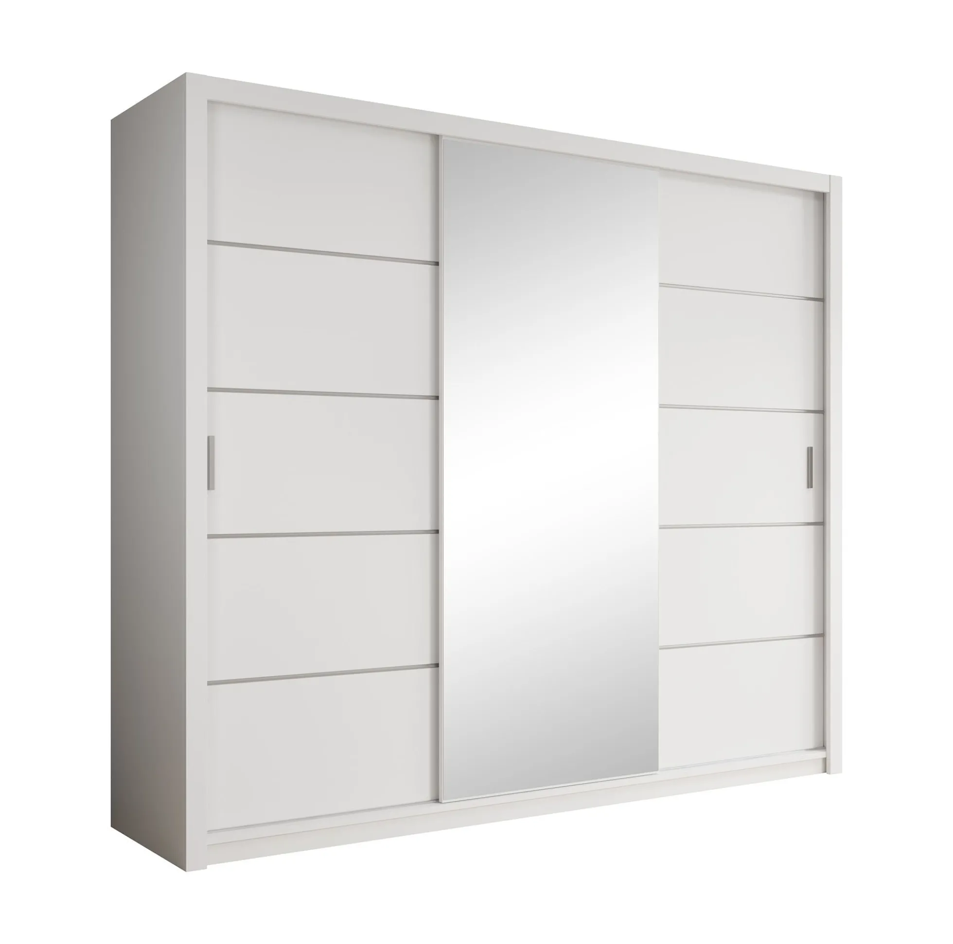 Blake - Kledingkast met schuifdeuren - Wit - 250x62x215 cm