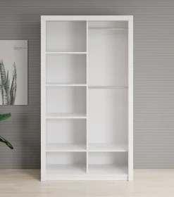 Blake - Kledingkast met schuifdeuren - Wit - 120x62x215 cm