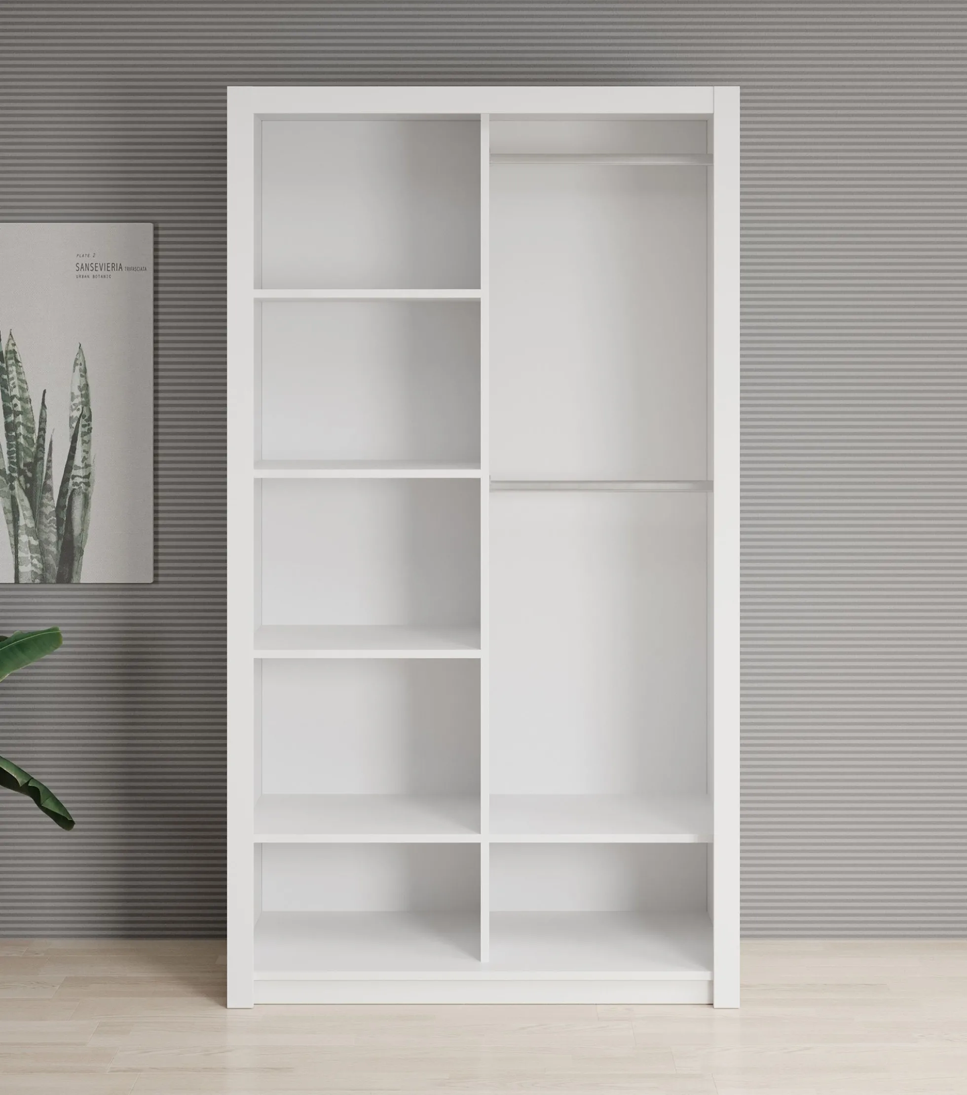 Blake - Kledingkast met schuifdeuren - Wit - 120x62x215 cm