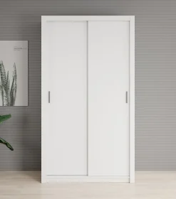 Blake - Kledingkast met schuifdeuren - Wit - 120x62x215 cm