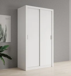 Blake - Kledingkast met schuifdeuren - Wit - 120x62x215 cm