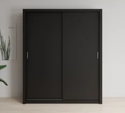 Blake - Kledingkast met schuifdeuren - Zwart - 180x62x215 cm