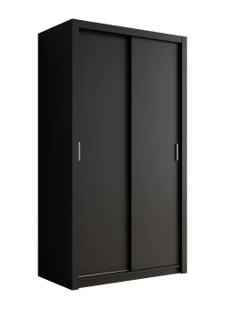 Blake - Kledingkast met schuifdeuren - Zwart - 120x62x215 cm