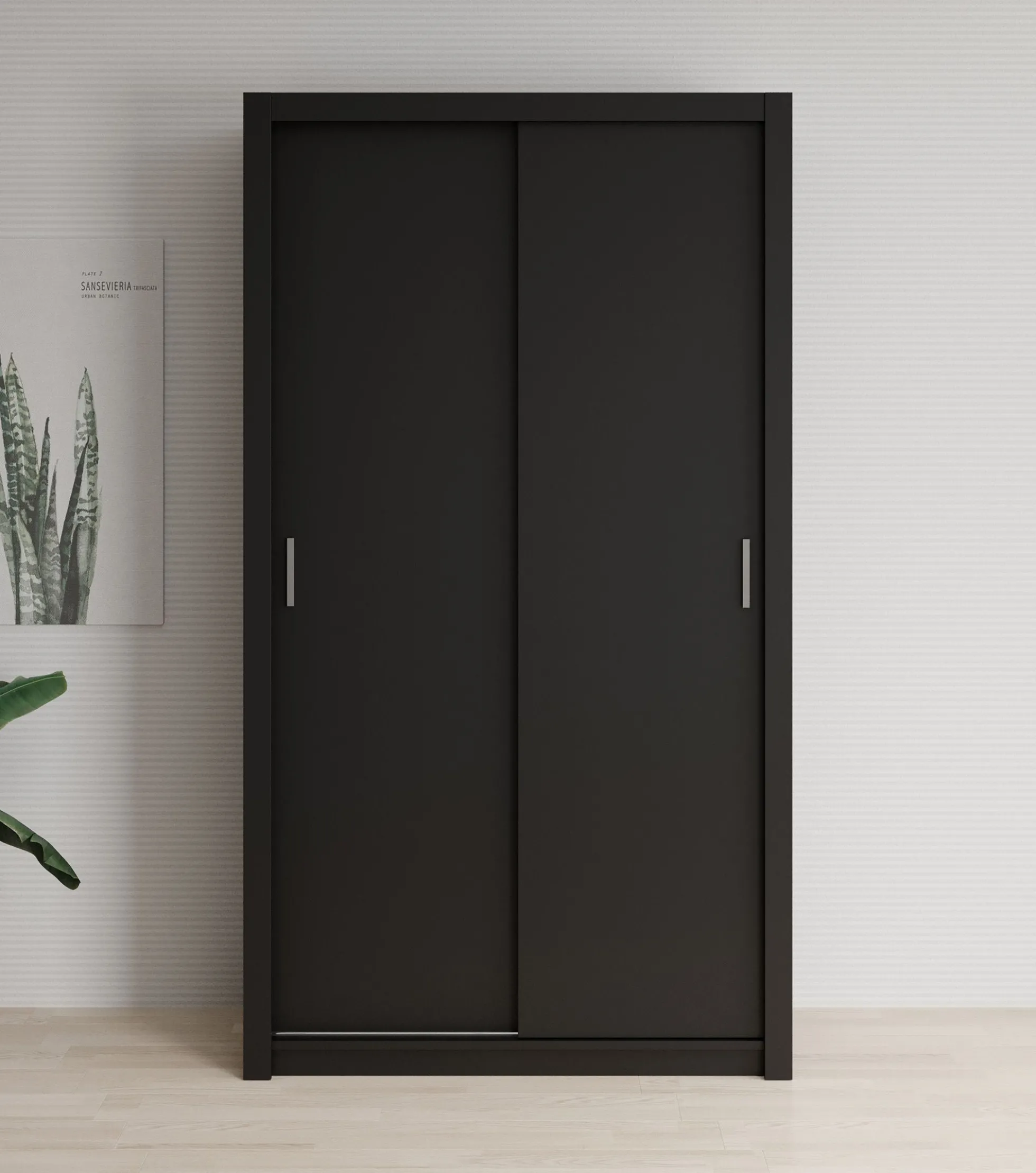 Blake - Kledingkast met schuifdeuren - Zwart - 120x62x215 cm