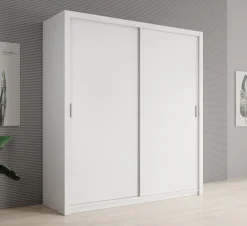 Blake - Kledingkast met schuifdeuren - Wit - 200x62x215 cm