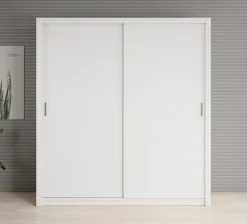 Blake - Kledingkast met schuifdeuren - Wit - 200x62x215 cm