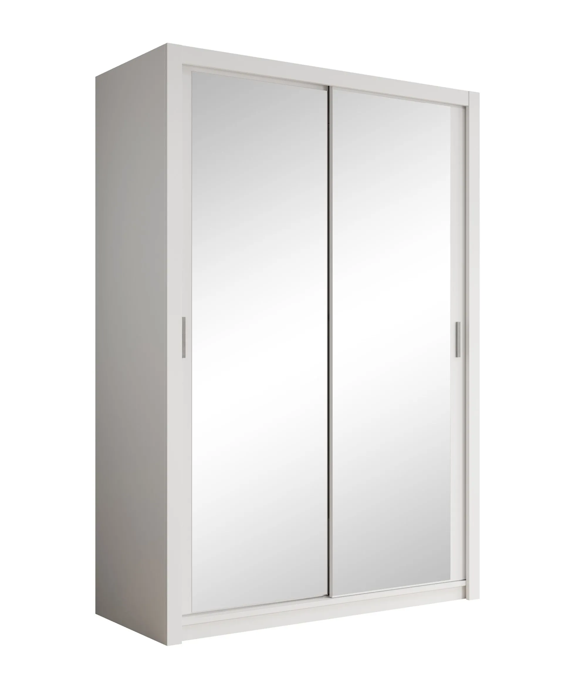Blake - Kledingkast met spiegel - Wit - 150x62x215 cm