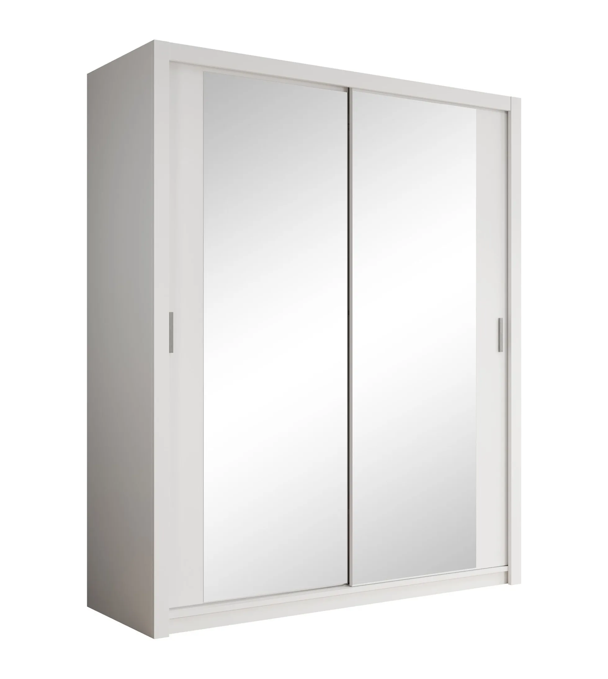 Blake - Kledingkast met spiegel - Wit - 180x62x215 cm