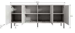 Blanes - Dressoir - Zwart - 200x45x88 cm