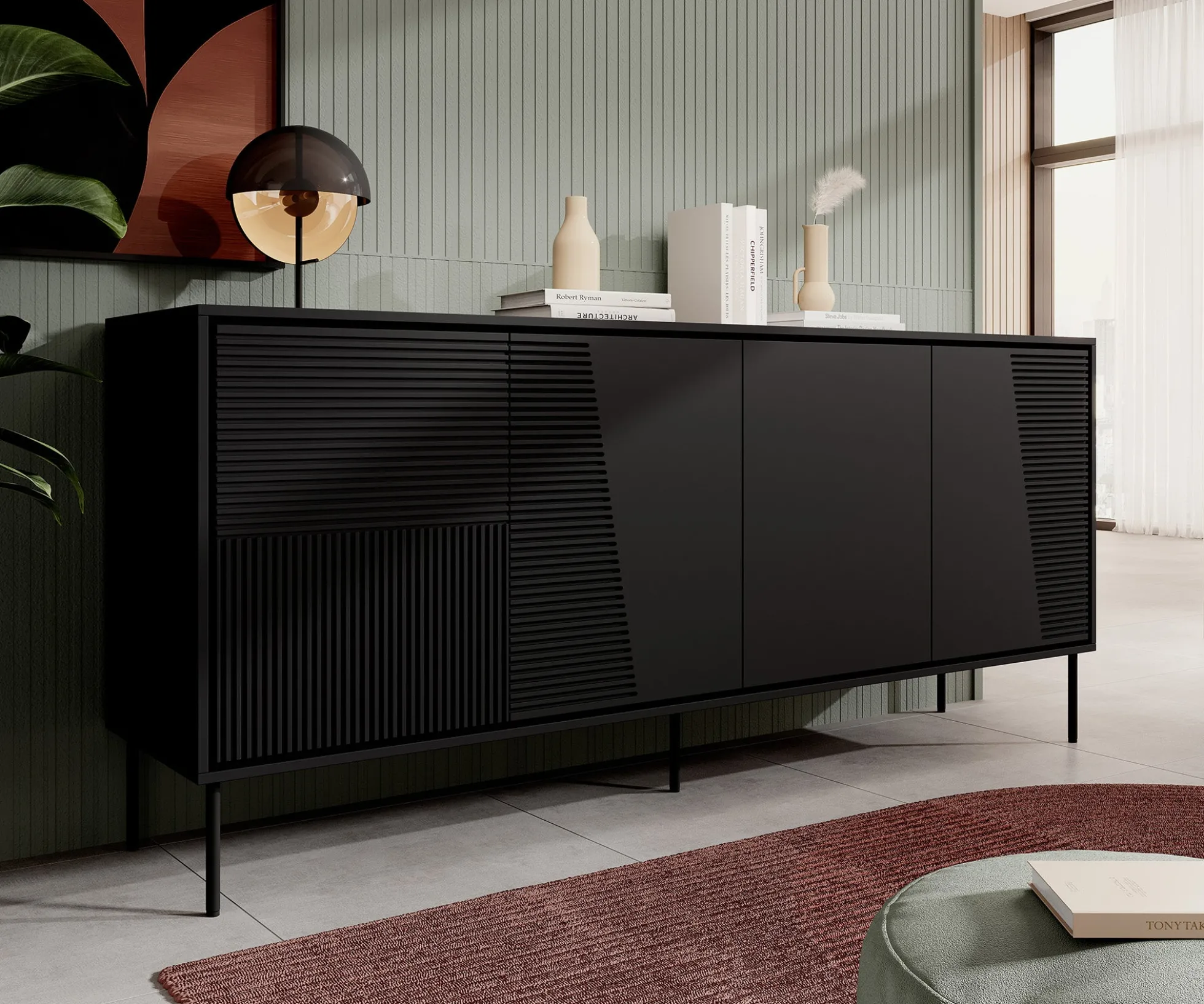 Blanes - Dressoir - Zwart - 200x45x88 cm