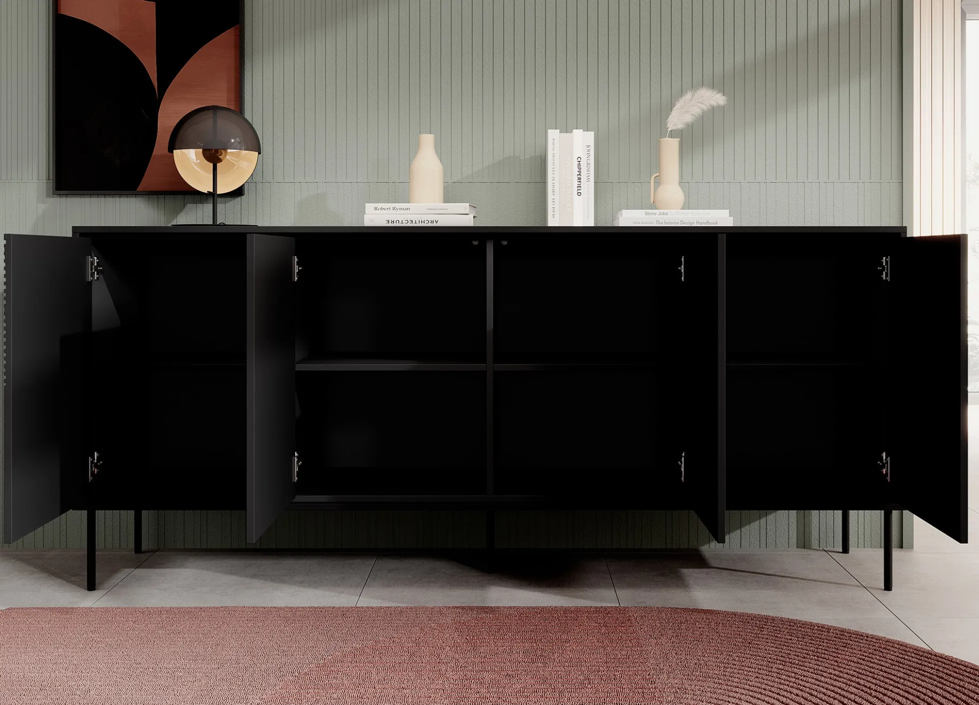 Blanes - Dressoir - Zwart - 200x45x88 cm