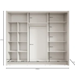 Blue - Kledingkast met schuifdeuren - Antraciet - 248x62x215