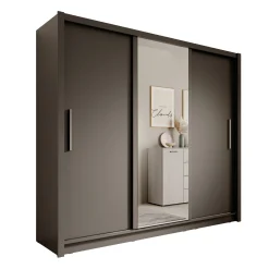 Blue - Kledingkast met schuifdeuren - Antraciet - 248x62x215