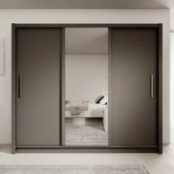Blue - Kledingkast met schuifdeuren - Antraciet - 248x62x215