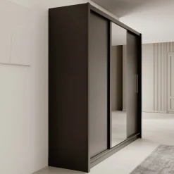 Blue - Kledingkast met schuifdeuren - Antraciet - 248x62x215