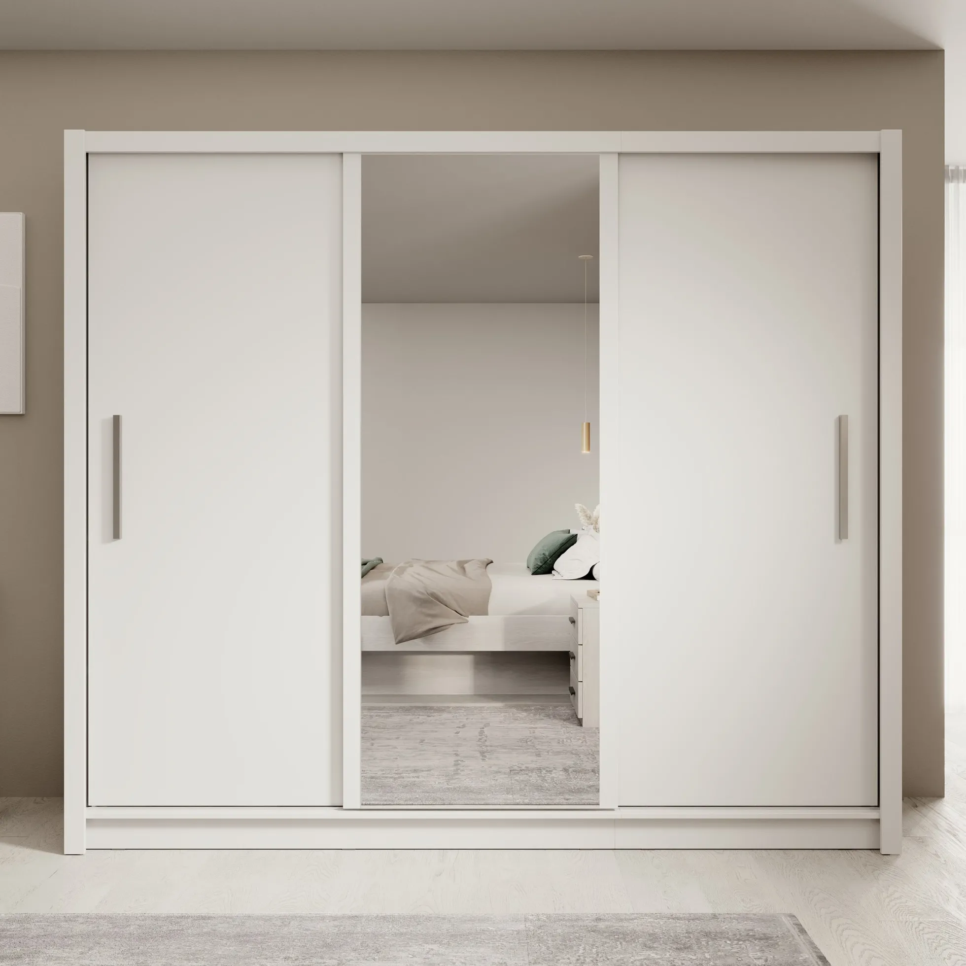Blue - Kledingkast met schuifdeuren - Wit - 248x62x215 cm