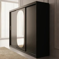 Bodhi - Kledingkast met schuifdeuren - Zwart 250x62x200 cm
