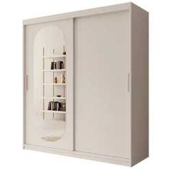 Bodhi - Kledingkast met schuifdeuren - Wit - 180x62x200 cm