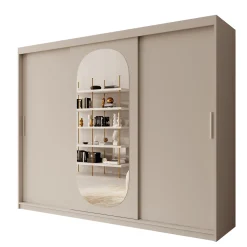 Bodhi - Kledingkast met schuifdeuren - Beige 250x62x200 cm