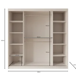 Bodhi - Kledingkast met schuifdeuren - Wit - 200x62x200 cm