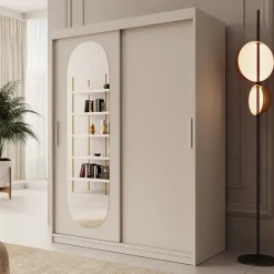 Bodhi - Kledingkast met schuifdeuren - Beige - 150x62x200 cm