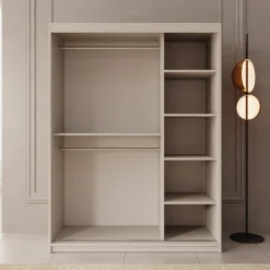Bodhi - Kledingkast met schuifdeuren - Beige - 150x62x200 cm