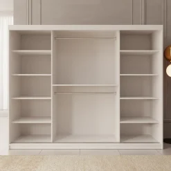Bodhi - Kledingkast met schuifdeuren - Wit 250x62x200 cm