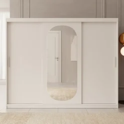 Bodhi - Kledingkast met schuifdeuren - Wit 250x62x200 cm