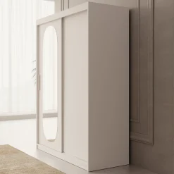 Bodhi - Kledingkast met schuifdeuren - Wit - 150x62x200 cm