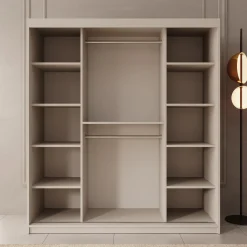 Bodhi - Kledingkast met schuifdeuren - Beige - 180x62x200 cm