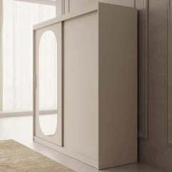Bodhi - Kledingkast met schuifdeuren - Beige - 200x62x200 cm