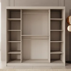 Bodhi - Kledingkast met schuifdeuren - Beige - 200x62x200 cm
