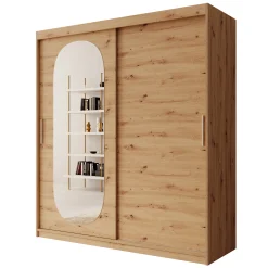 Bodhi - Kledingkast met schuifdeuren - Eiken - 180x62x200 cm