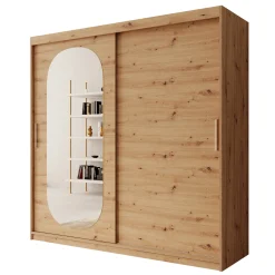 Bodhi - Kledingkast met schuifdeuren - Eiken - 200x62x200 cm
