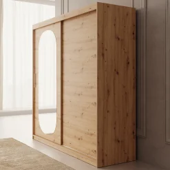 Bodhi - Kledingkast met schuifdeuren - Eiken - 200x62x200 cm