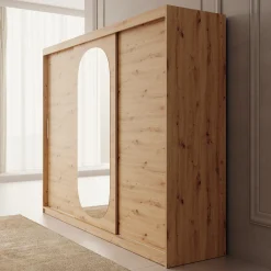 Bodhi - Kledingkast met schuifdeuren - Eiken - 250x62x200 cm