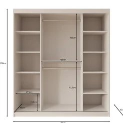 Bodhi - Kledingkast met schuifdeuren - Walnootpatroon - 180x62x200 cm