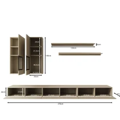 Bolivar - Wandmeubel - Beige - 270x41x26 cm