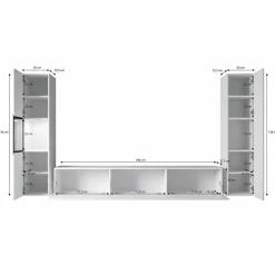 Bonzo 3 - Wandmeubel - Zwart - 180x33x30 cm