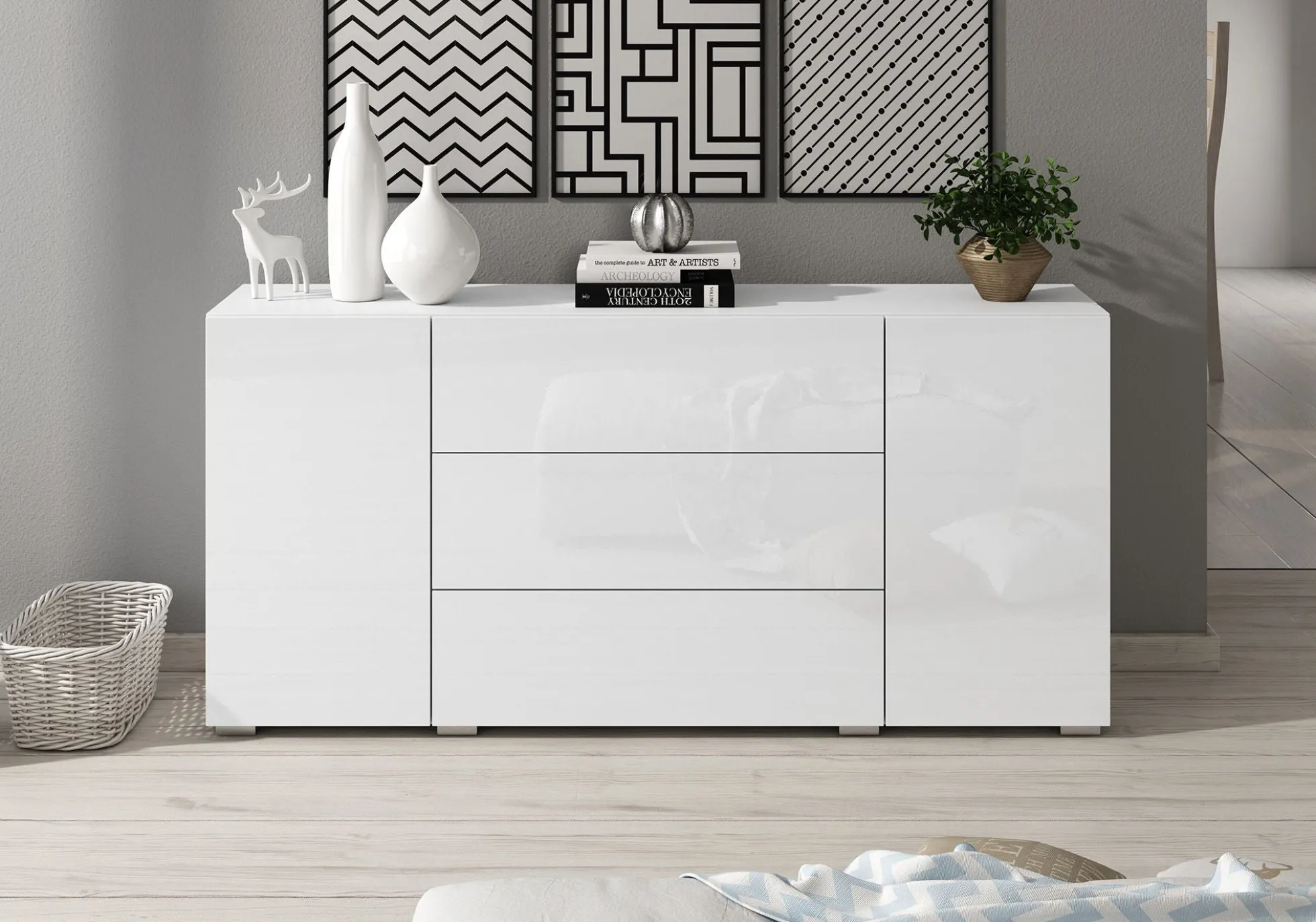 Bonzo - Dressoir - Wit - 150x39x68 cm