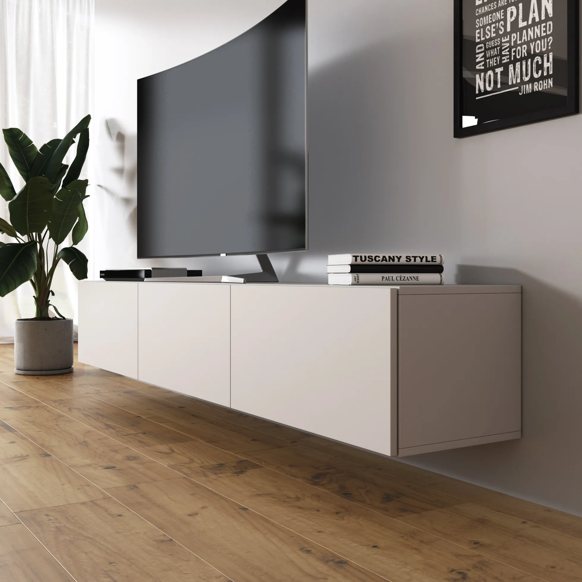 Bonzo - TV-Meubel - Beige - 180x33x30 cm