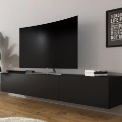 Bonzo - TV-Meubel - Mat zwart - 180x33x30 cm
