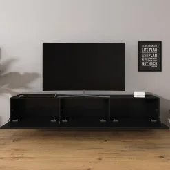 Bonzo - TV-Meubel - Mat zwart - 180x33x30 cm