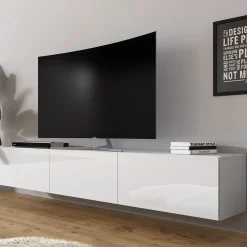 Bonzo - TV-Meubel - Wit - 180x33x30 cm
