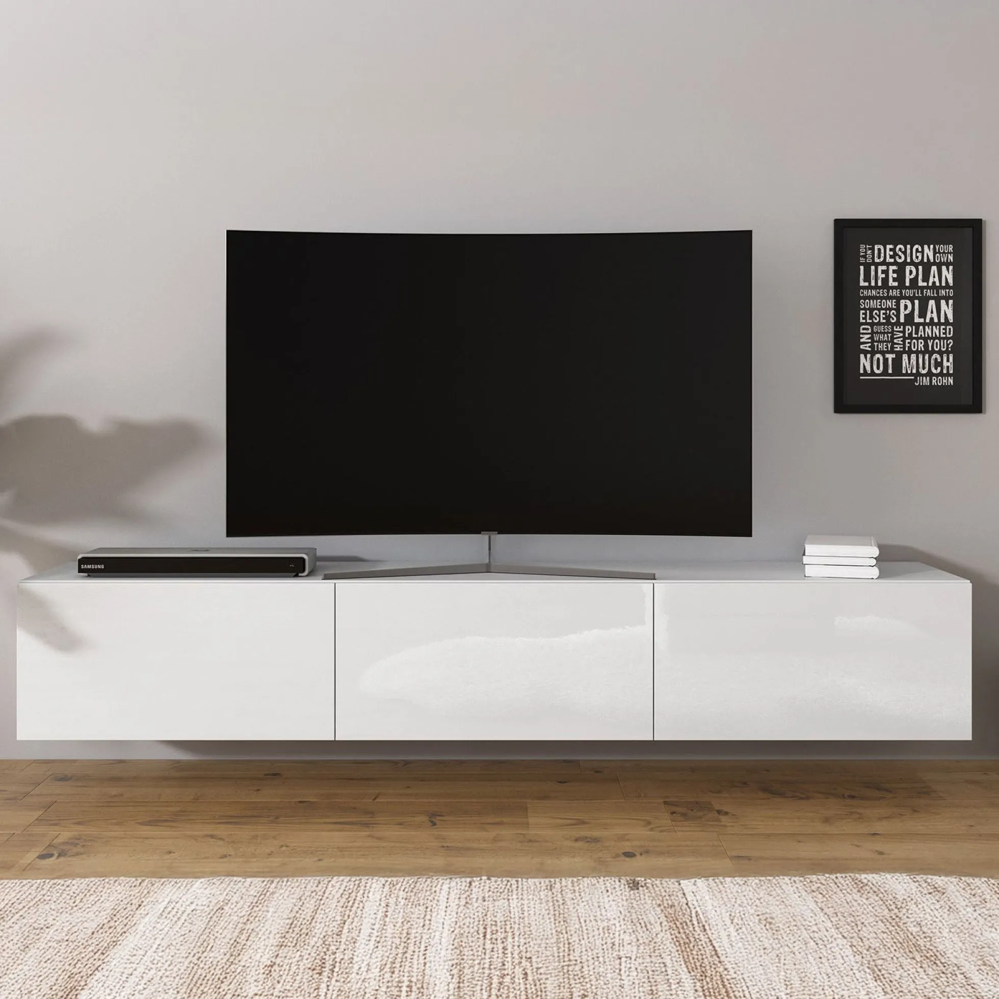 Bonzo - TV-Meubel - Wit - 180x33x30 cm